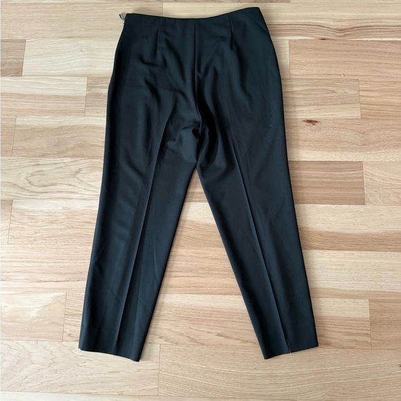 PIAZZA SEMPIONE Side Zip Virgin Wool Blend  Cropped Pants Size 12 Dark Moss - Picture 5 of 12